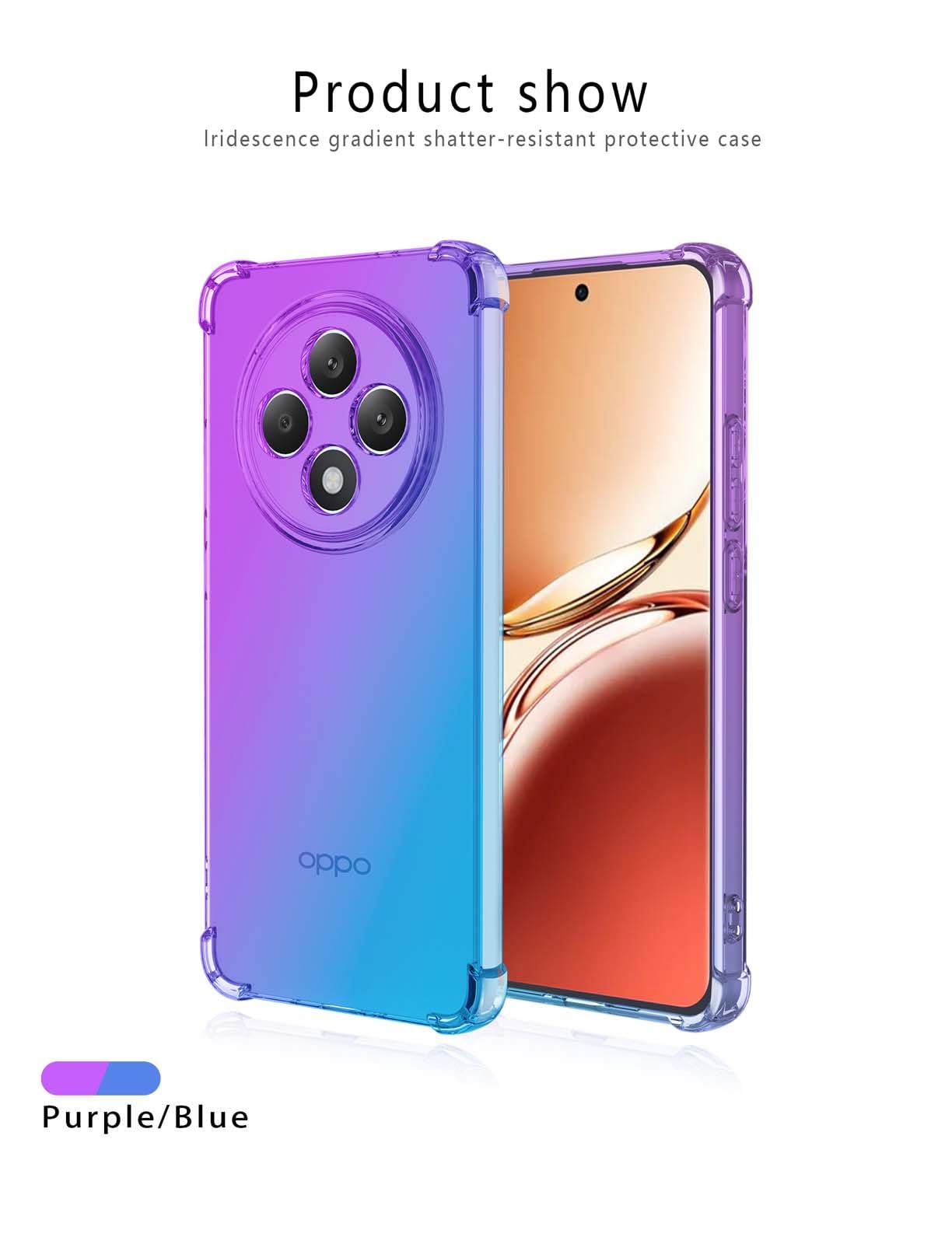 Rojeuinn cover per Oppo Reno12 F 5G/4G/Oppo Reno12 FS 5G/4G, Softshell in TPU ultrasottile e altamente trasparente, rinforzato ai quattro angoli, antiurto, anticaduta, anti-impronta-Trasparente