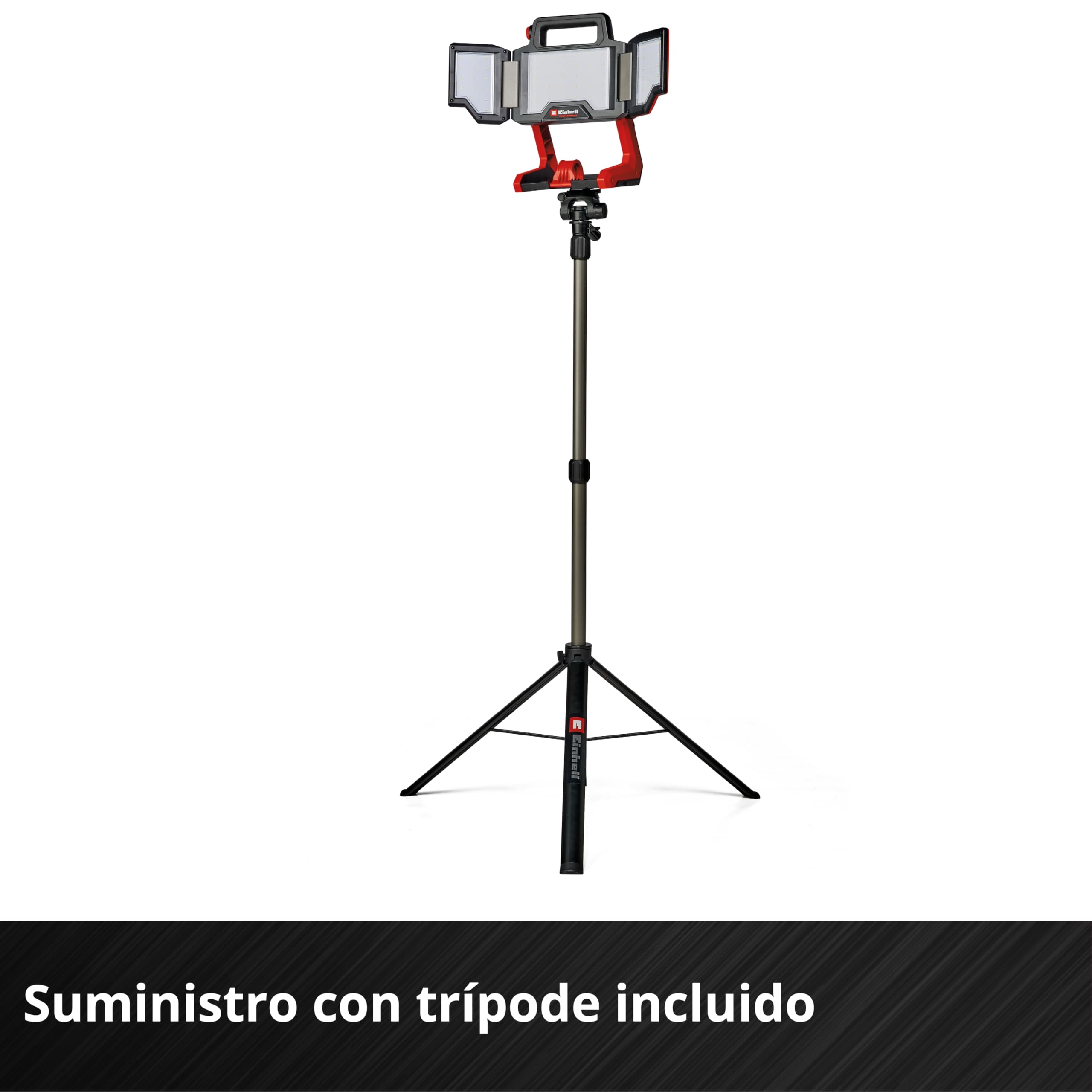 Einhell Professional Lámpara con batería TP-CL 18/3000 Li Set-Solo | PXC | 18 V | 3000 lm regulable | 5700 K | cabezal iluminación pivotante | paneles luminosos plegables | trípode | sin batería