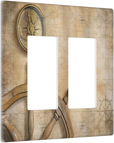 Vista 191 de Cubiertas decorativas de salida de estrella de mar playera, tablero de madera azul de concha de mar de 1 banda, decoración individual GFCI, placa