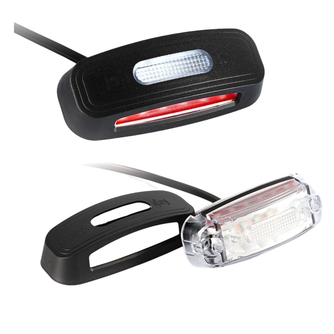 2 x LED luce di ingombro luce di posizione 12-24V, 3 colori: bianco, rosso, arancione per camion rimorchi auto, rimorchi, caravan ecc.