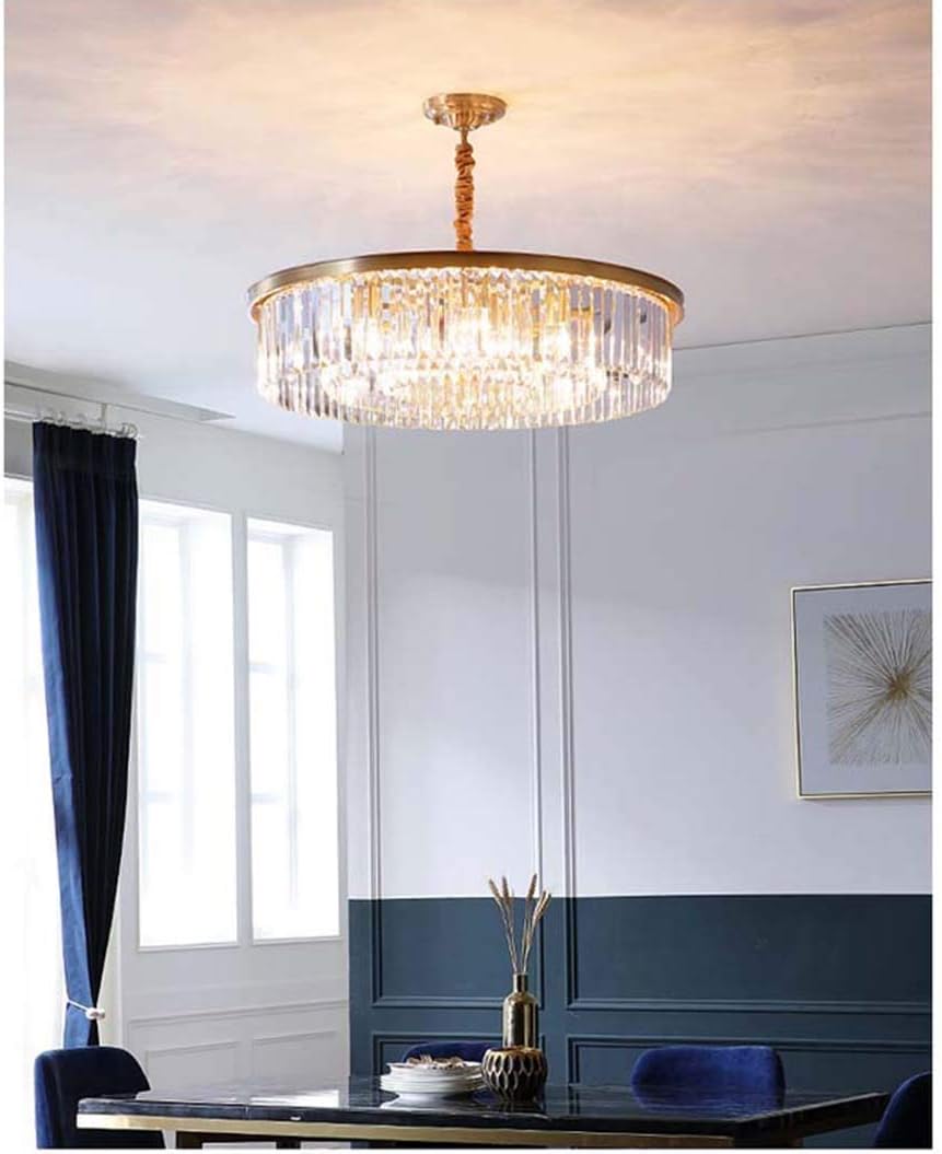 Modern Copper Living Room Chandelier, Modern Crystal Chandelier, Minimalist Bedroom Chandelier, Nordic Crystal Chandelier, Diameter 40Cm, 60Cm (E12) (Size: 40Cm)/60 cm