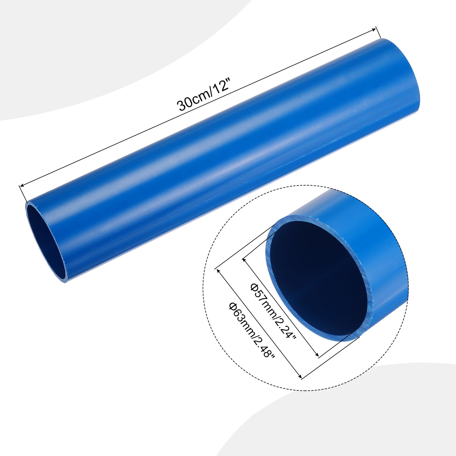 Tubo Rigido In PVC 36x40 Mm - Lunghezza 0,35 M, Plastica Resistente Per Giardino, Idraulica E HVAC (Grigio)