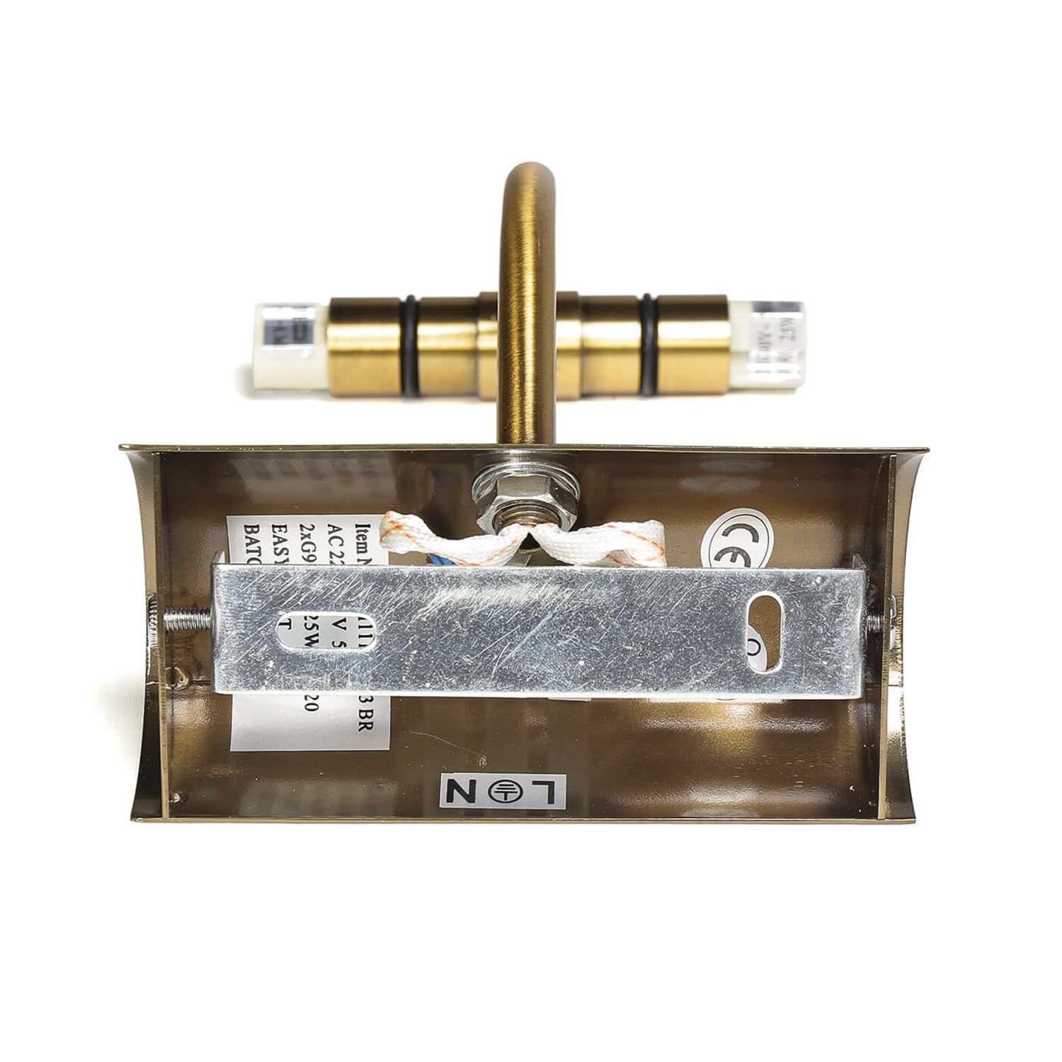 Lámpara para cuadros de metal en bronce 2xG9 W: 29 cm Lámpara de espejo clásica para pasillo baño salón dormitorio lámpara de pared lámpara para cuadros aplique de pared interior