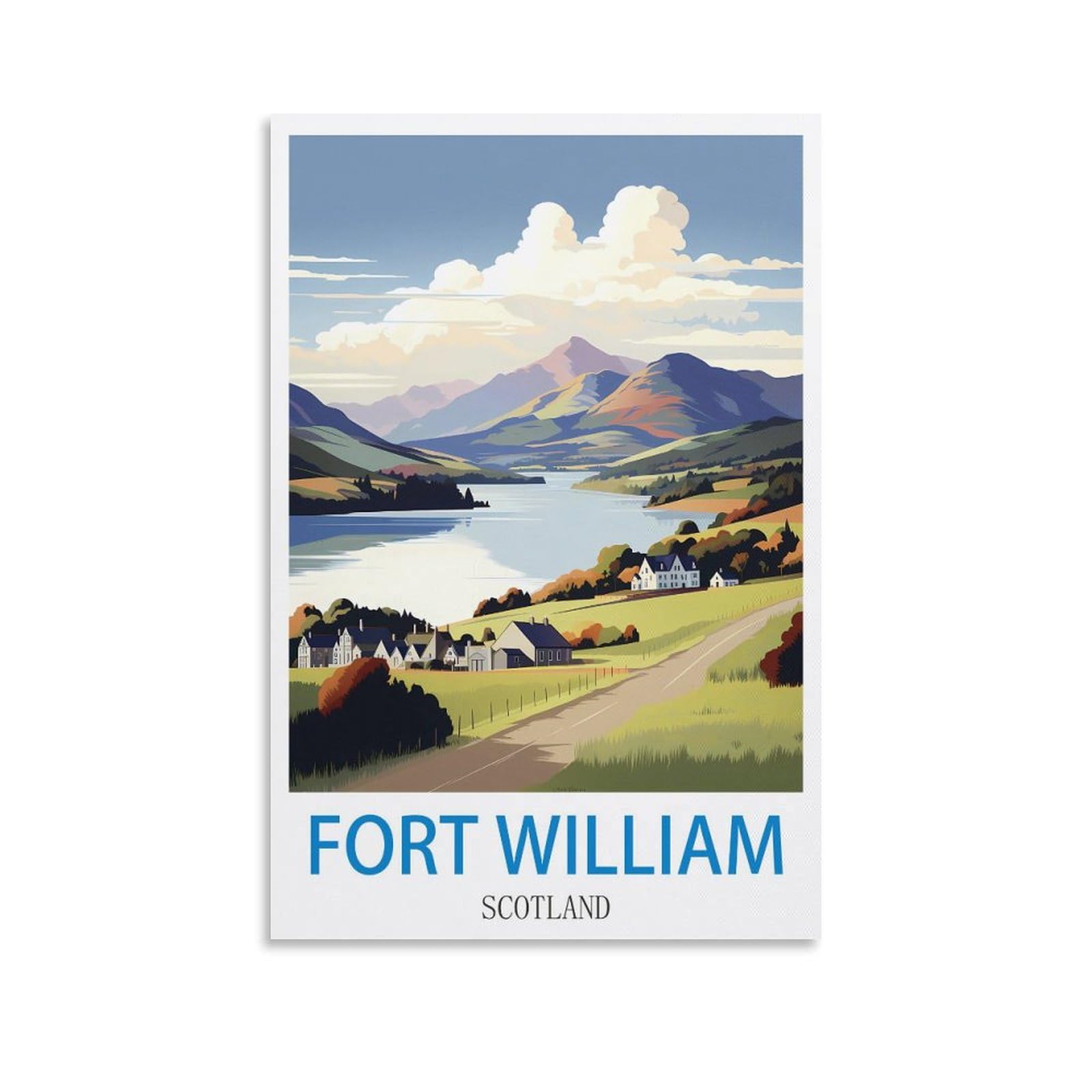 Ndoud Fort William Scotland Vintage Travel Posters 08x12inch(20x30cm) Wall Art Picture Print Canvas Painting for Living Room Home Decor