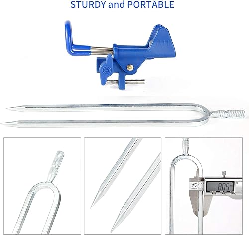 Miniatura 5 de E-jades Soportes para caña de pescar para pesca de banco, soportes para caña de pescar para suelo ajustable 360 grados, soporte para caña de pescar