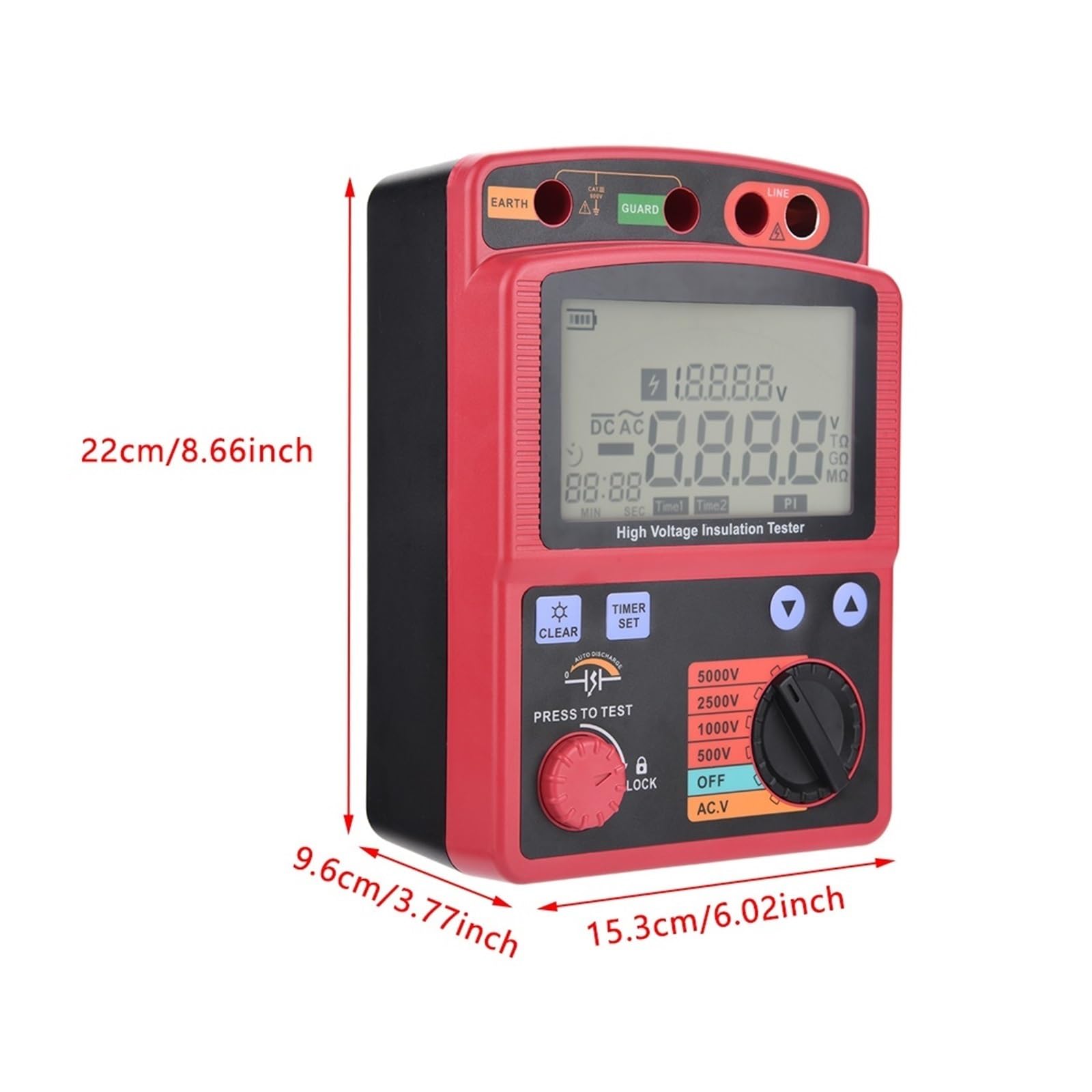 Cyfrowy Miernik Rezystancji Izolacji 5 KV 0, MΩ-1000 GΩ Wysoka CzułOść