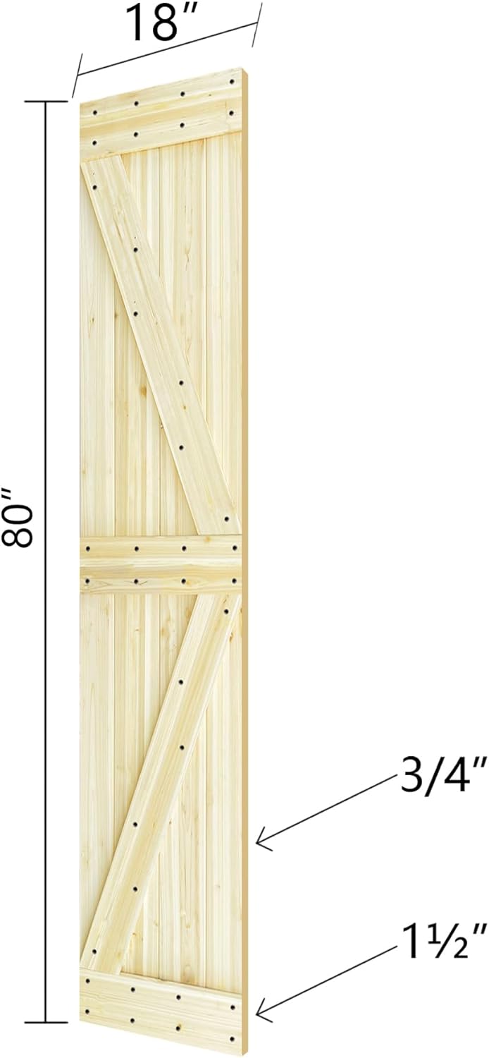 K Series 72in x 80in (18in x 80in x 4 Panels) Unfinished Bi-fold Sliding Door with Two 3.3ft Hardware Tracks - Assembly Needed