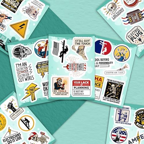 100Pcs Funny Electrician Stickers for Hard Hats, Waterbottle - Electrical Stickers - Electrician Gifts for Men, Party Supplies - Gift for Women & Men — view 4