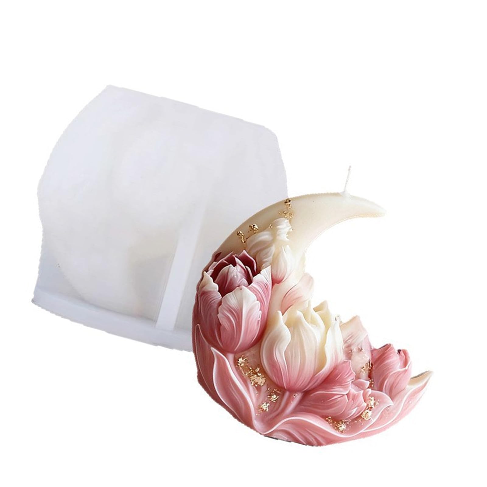 CAZSTYK Romance Crescents Tulips Shape Silicone for Crafting and Unique Gift Creation for Special Occasions Easy Releases