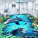 Produktbild Wandbild Benutzerdefinierte 3D Boden Tapete Dolphin 3D Stereo Boden Aufkleber Wandbild Pvc Selbstklebende Wasserdichte Vinylbodenbelag Badezimmer Tapete-200X140CM