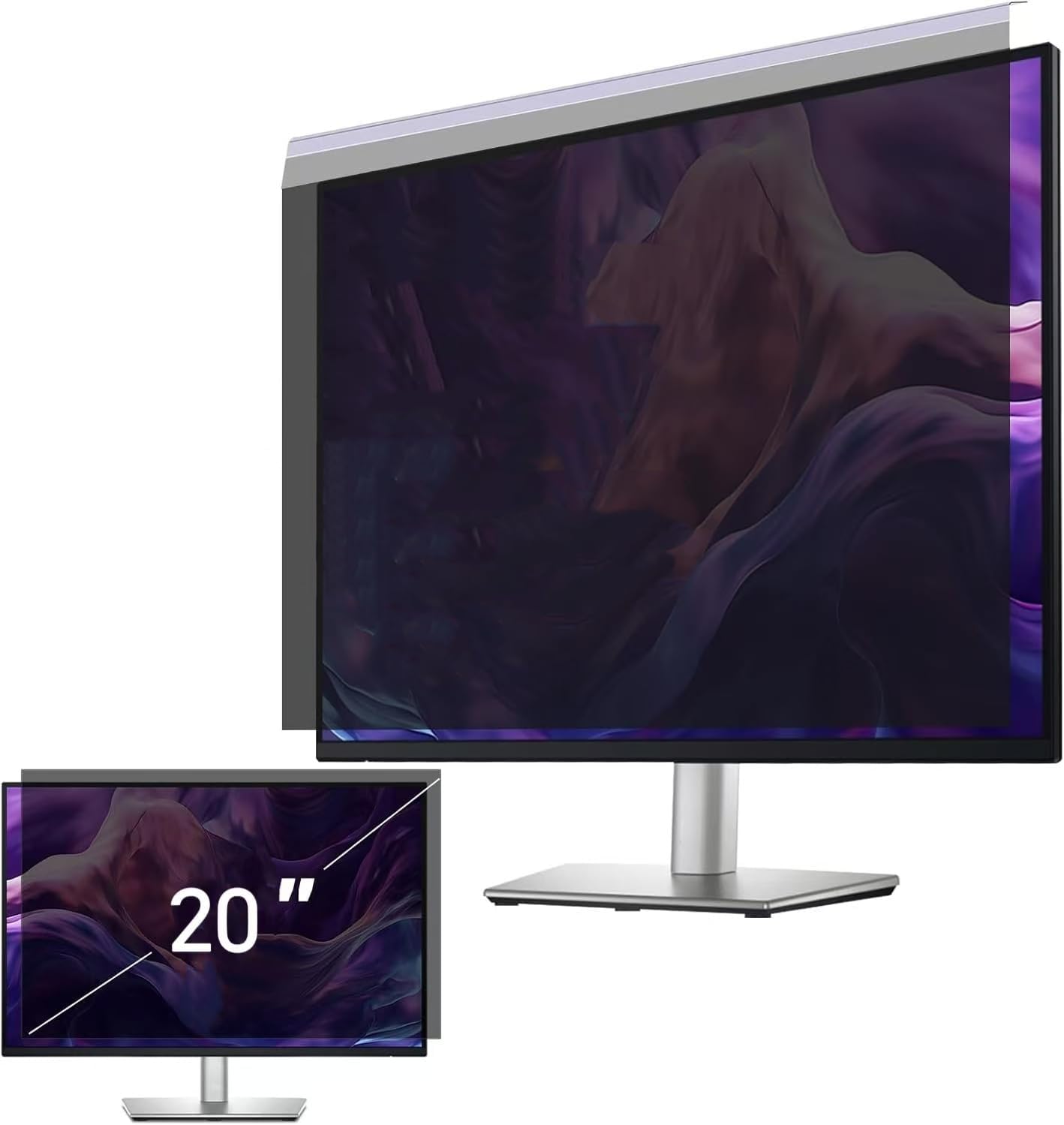 24 Inch 16:9 Magnetic Privacy Screen Filter, Removable Anti-Spy Anti-Scratch Anti-Glare Blue Light Acylic Security Screen Protector for Desktop Monitor