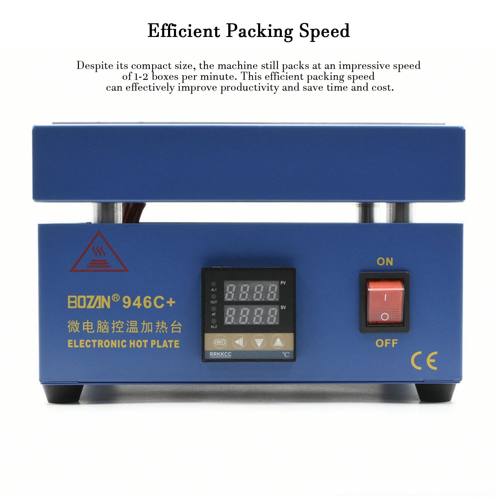 ZbOLi 850-W-Desktop-Handverpackungsmaschine, manuelle Umverpackungsmaschine mit dreidimensionalen Wärmeableitungslöchern, Zellophanverpackungsmaschine, kommerzielle Heizsiegelmaschine