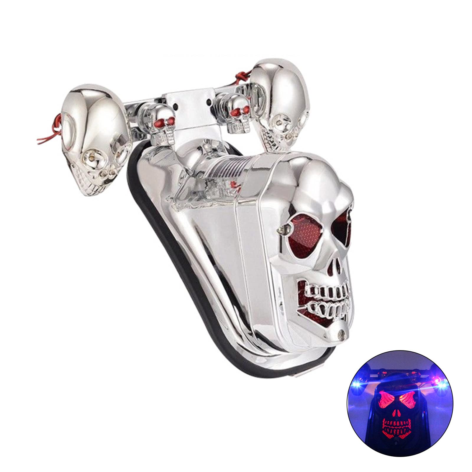 DIMITU Skull Motorcycle Tail Brake Stop Light LED Turn Lamp for 12V Motorbike Lighting Assemblies