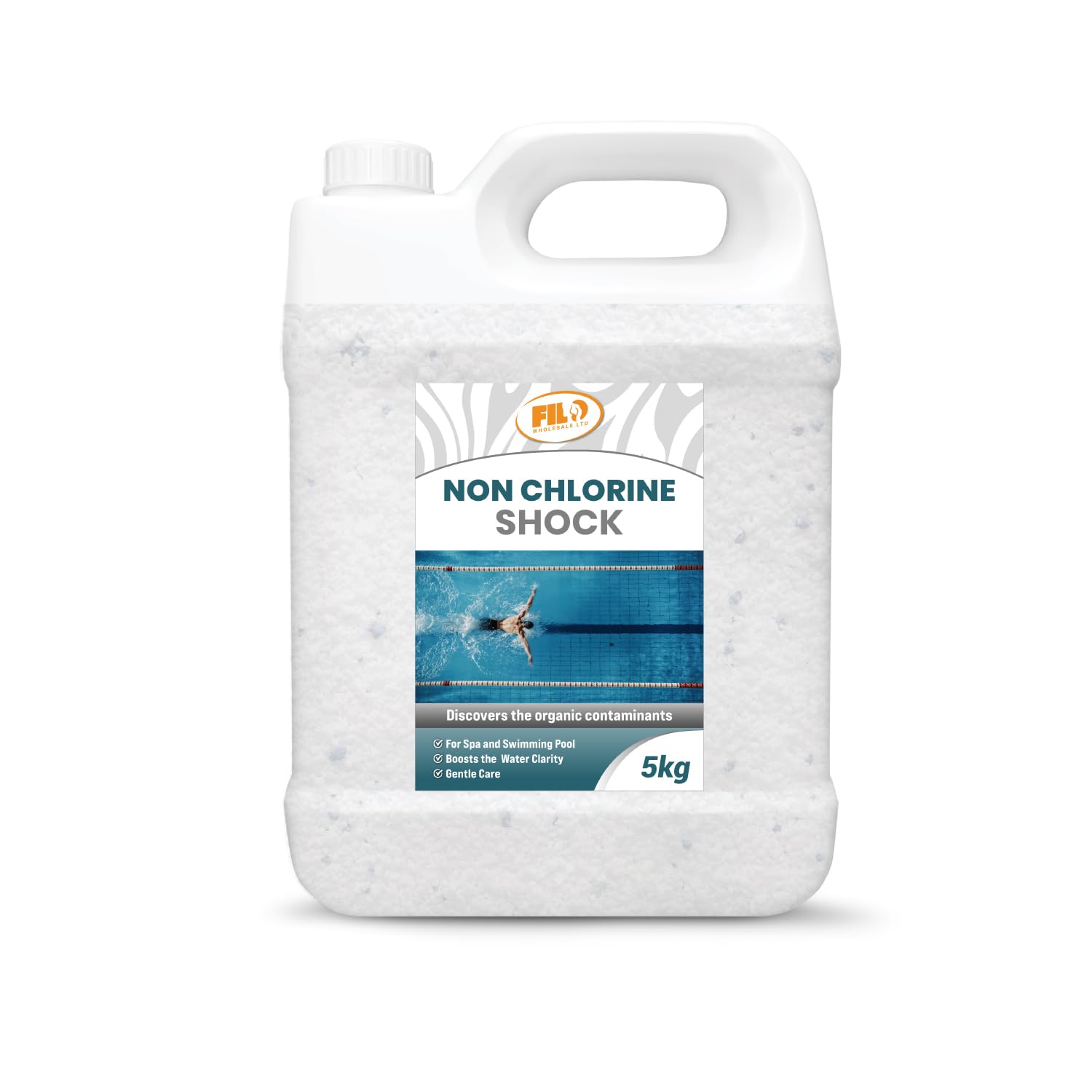 FILO Non-Chlorine Shock 5kg – Non Chlorine Shock for Hot Tubs, Spa & Pool Treatment, Chlorine-Free Water Clarifier, Compatible with Bromine & Chlorine Systems