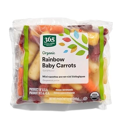 365 by Whole Foods Market, Organic Rainbow Baby Carrots, Cut