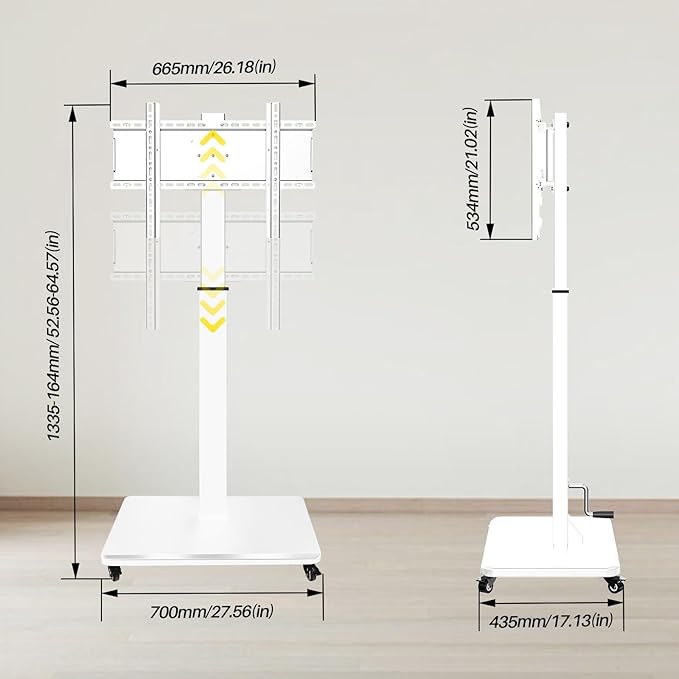 Soporte rodante para TV 42-75 pulgadas con manivela miniatura 2