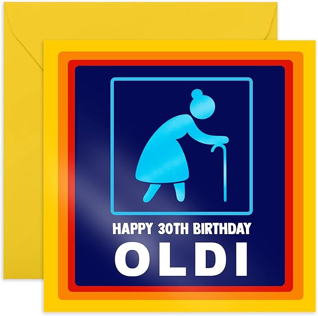 Central 23 - Funny 30th Birthday Card for Women - 'Happy 30th Birthday Oldi' - Hilarious Gift for Her Thirtieth - Wife Sister Age 30 - Thirties - Comes with Fun Stickers