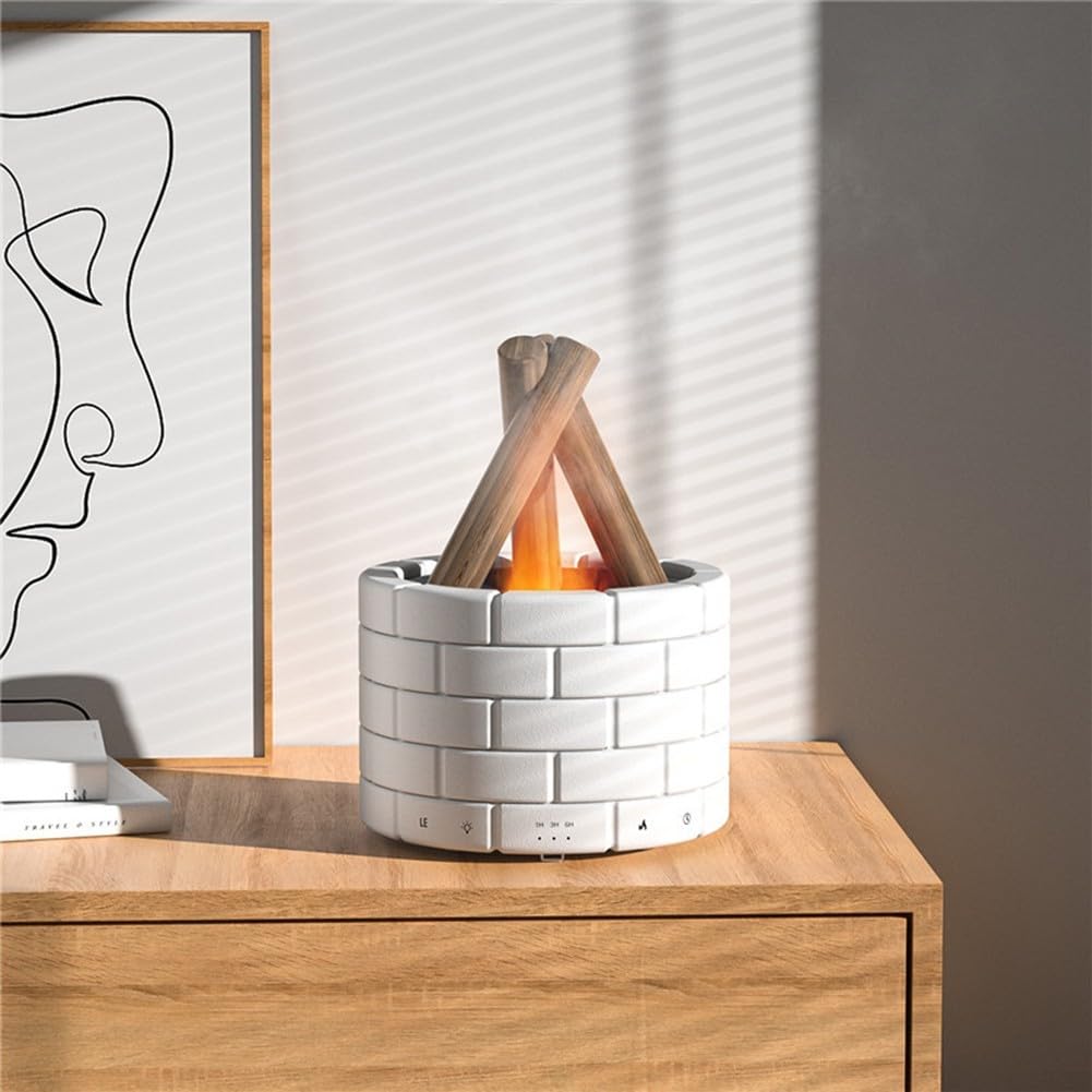 Oniissy Bonfire Luftbefeuchter, Simulation Flamme Luftbefeuchter Lagerfeuer Aromatherapie Maschine Spray Zerstäuber füllen Sie das Haus mit Duft, genießen Sie langanhaltend