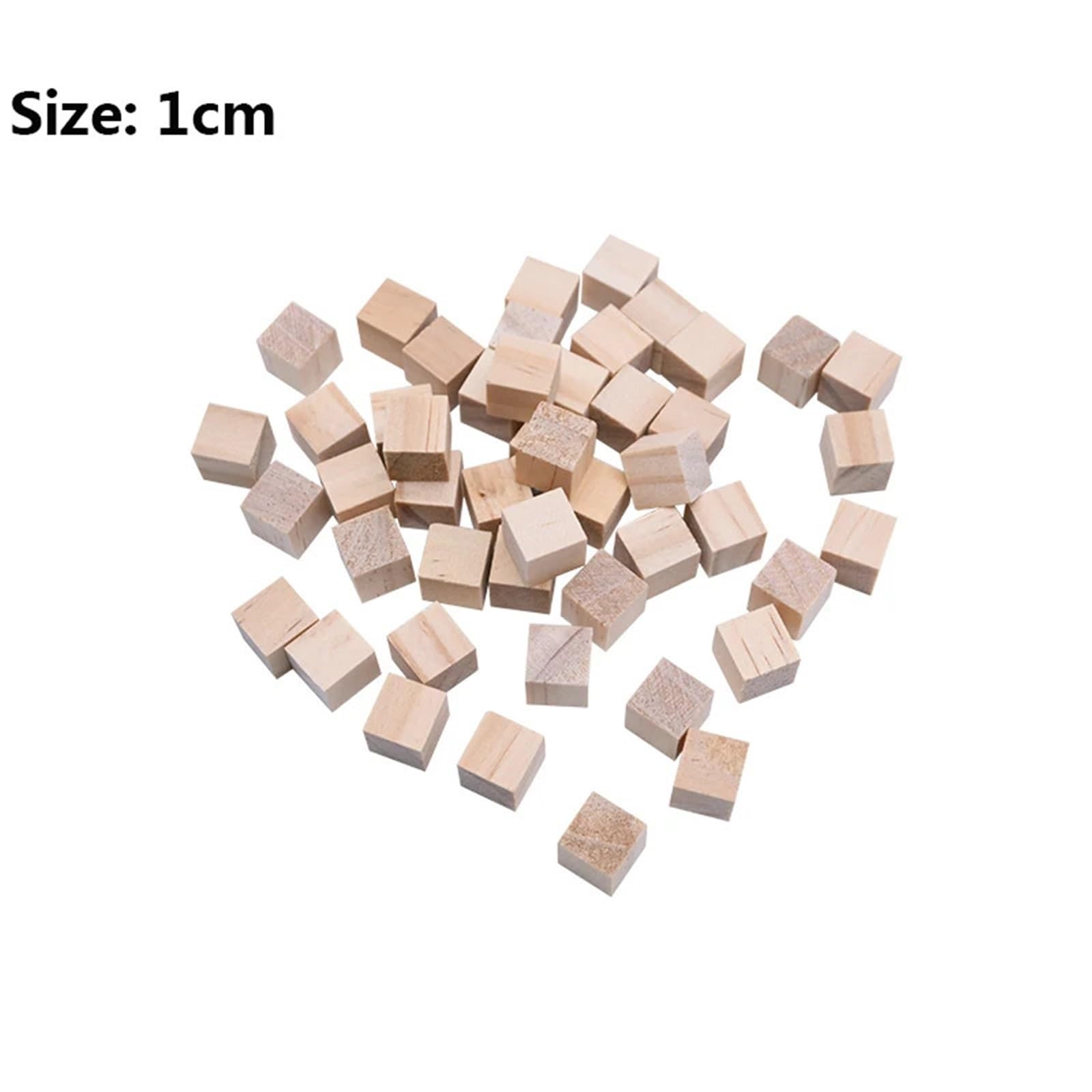 500 piezas de 10 mm sin terminar en blanco Mini bloques cuadrados madera DIY cubos maciza artesanías