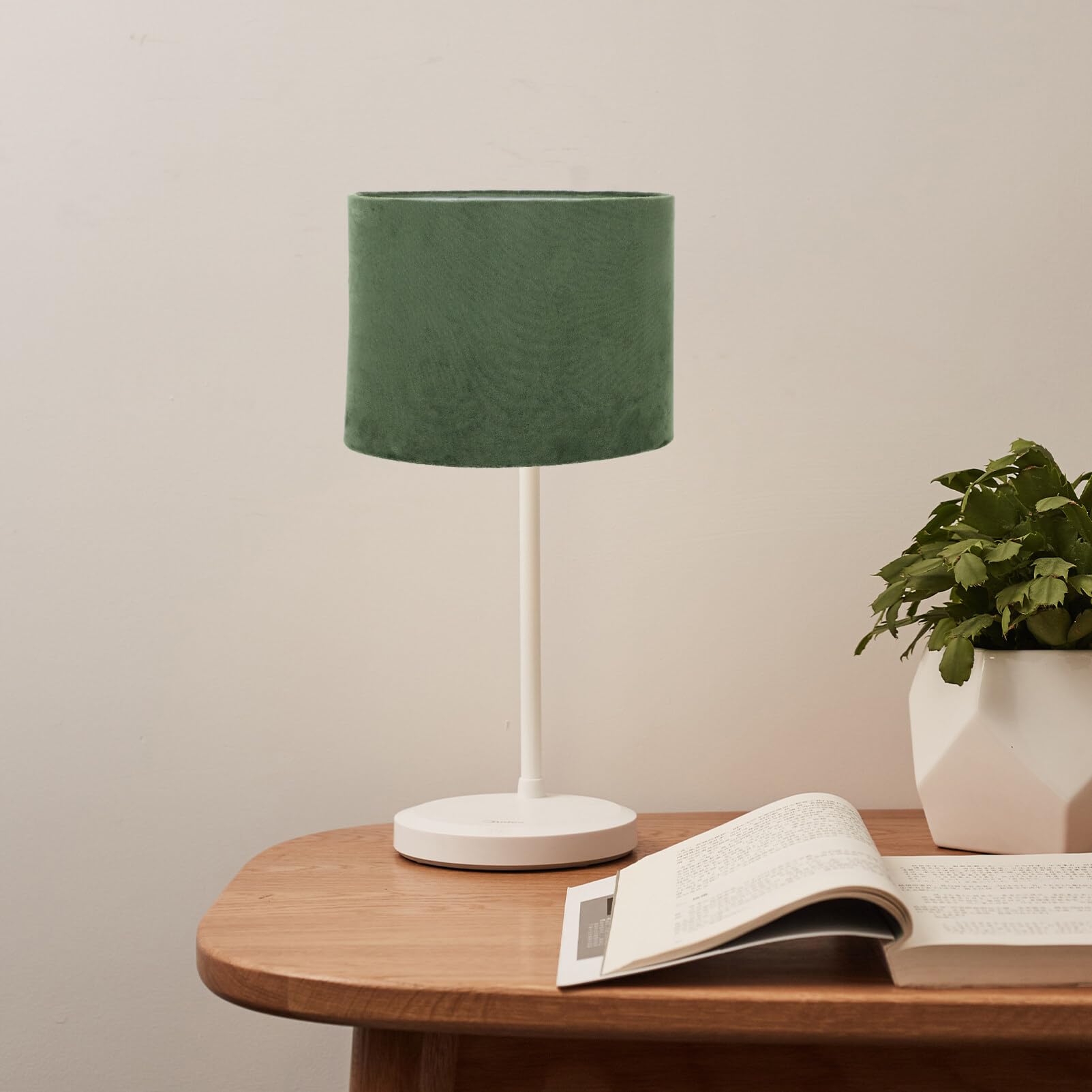 Abat-jour Élégant En Velours Pour Salon Base E27/e14 Vert Foncé Lot De 2 Améliorez Votre Décoration Lumineuse