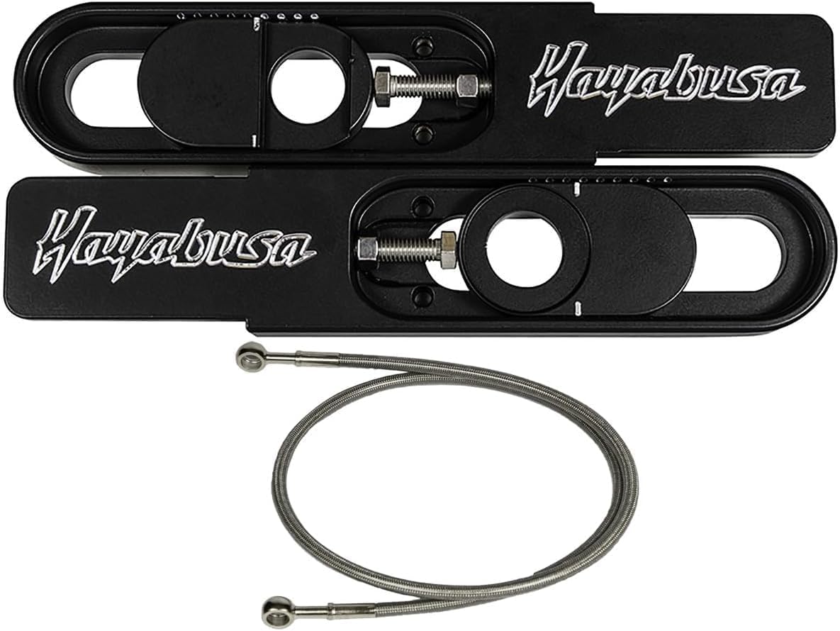 FTD Customs 2011 Hayabusa Swingarm Extensions Black Engraved 4.5-9" Stretch with 36" Brake Line - Made in the USA