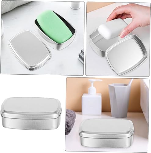 Miniatura 7 de Alipis Caja de aluminio Caja organizadora con tapa Jabonera con tapa Jabón de viaje Caja de crema de aluminio Soporte de jabón de aluminio