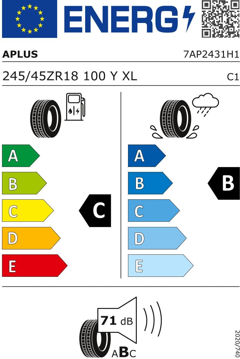 APLUS 245/45 R18 100Y Pneu Été XL