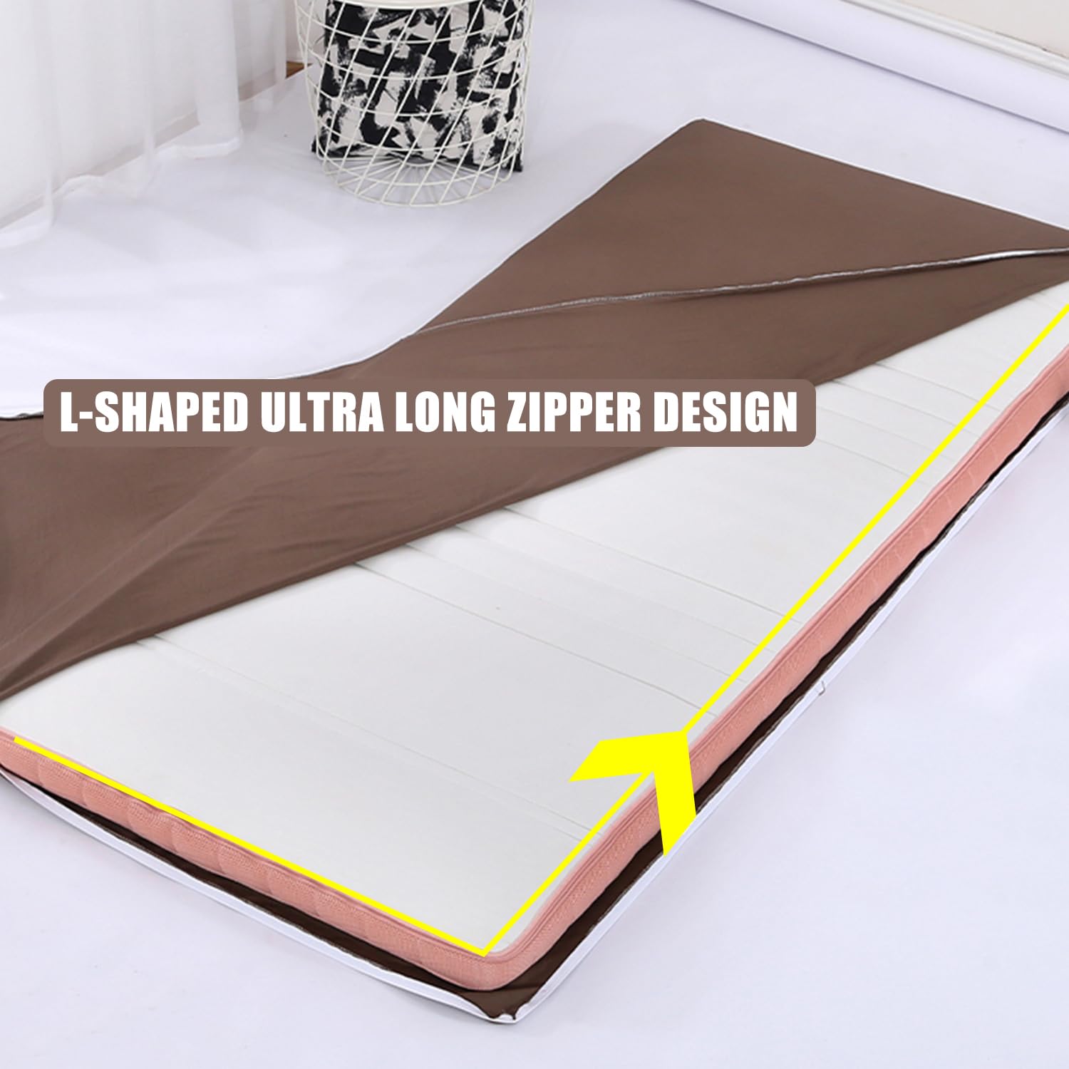 Greyb,150x190cm, Futon Copertura Materasso Pavimento con Cerniera Futone Slipcover Avvolgimento Completo Futon Giapponese Tradizionale Materasso Protettore Copertura Materasso Tatami