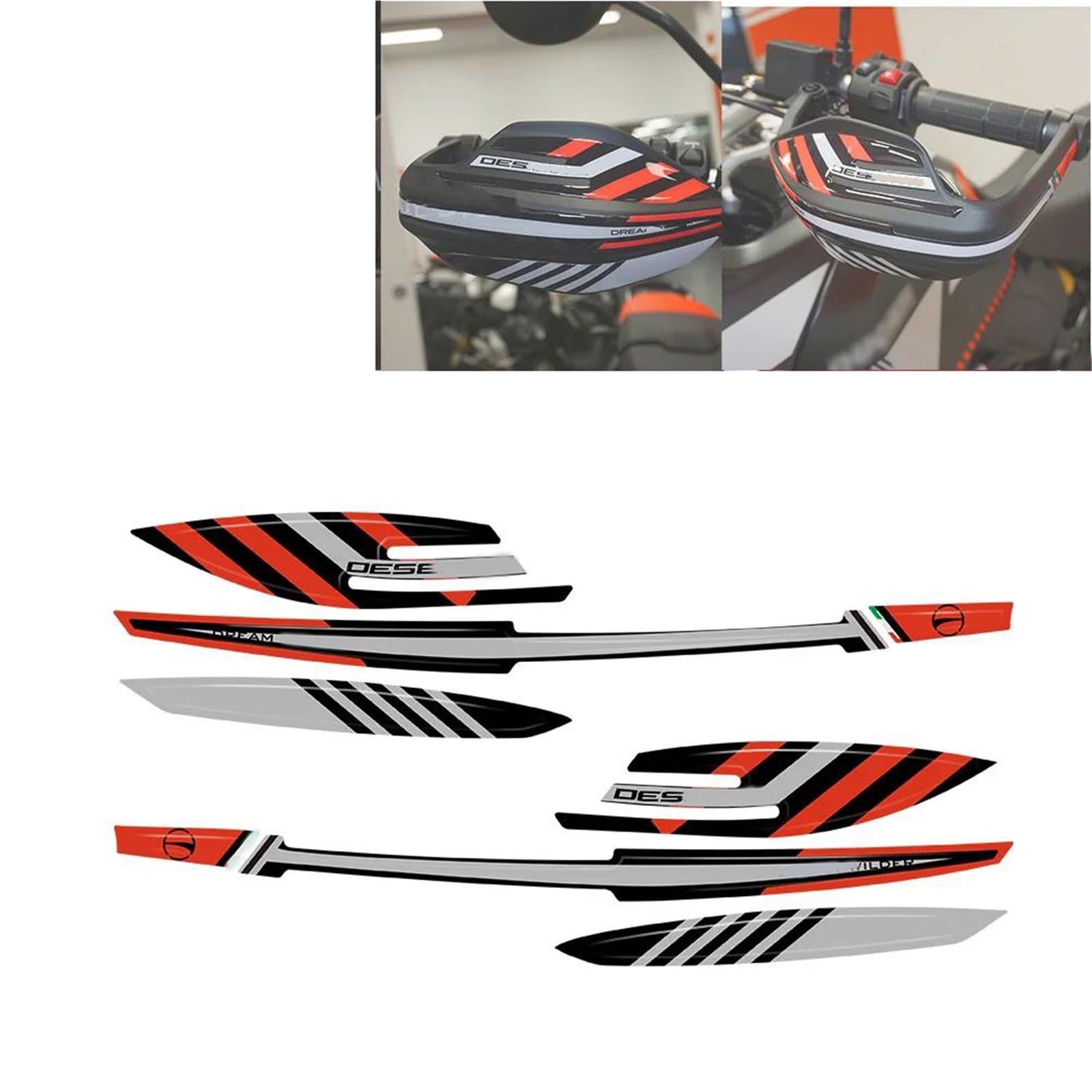 Tynbv Black- Silver Decorative Sticker Motorcycle Handlebar Guard Stickers Decoration For Ducati Desertx Desert X Rr22 2023 Protective Sticker Accessories