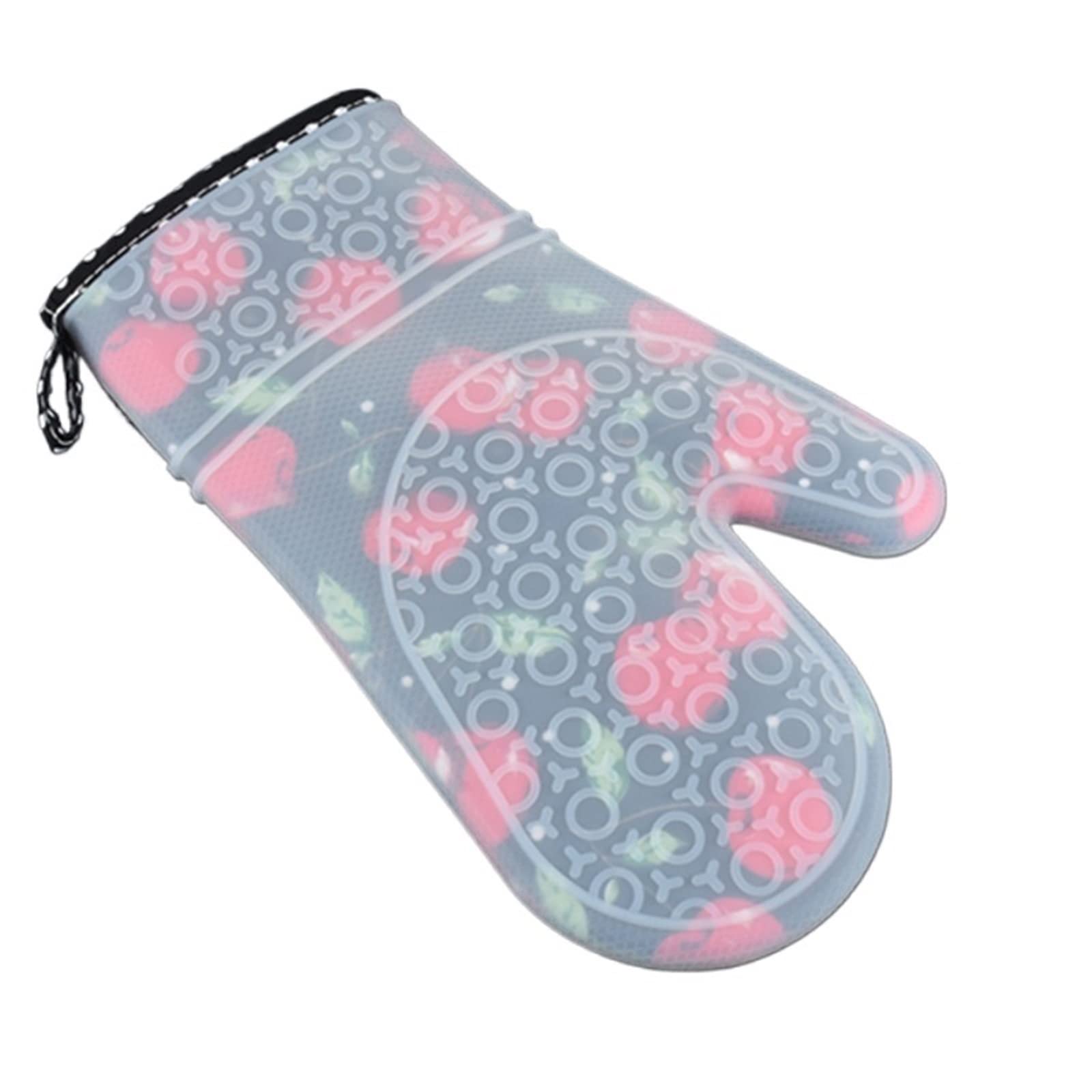 Gants de Cuisine en Silicone résistants à la Chaleur, Gants de Cuisine en Silicone Plus épais, Gants de Cuisine imprimés for Four à Micro-Ondes
