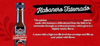 Mexico Lindo Habanero Tatemado tra Hot Sauce Display, 5 fl oz, Pack of 3
