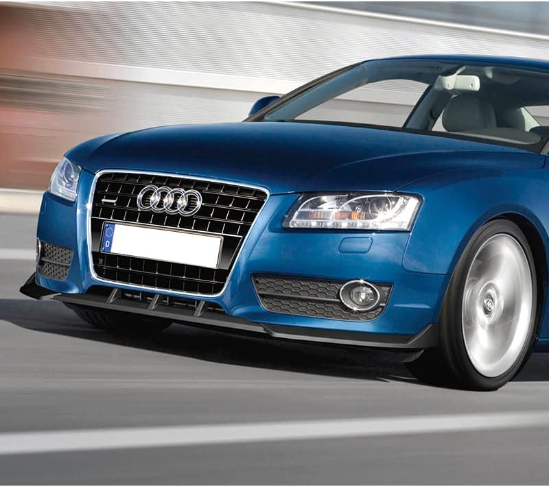 3PCS Front Bumper Lip Kit fit for Compatible with 2008-2012 Audi A5/Quattro, STP-Style Splitter Trim Protection Spoiler, Air-Dam-Chin-Diffuser (Unpainted Matt Black)