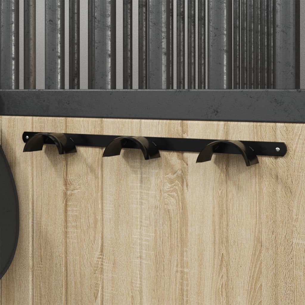 Trensenhalter de hierro resistente negro con 60 x 6,5 x 4 cm para el orden en el establo, adecuado para trenzas, riendas, accesorios de sillín, equipo ecuestre y accesorios para caballos