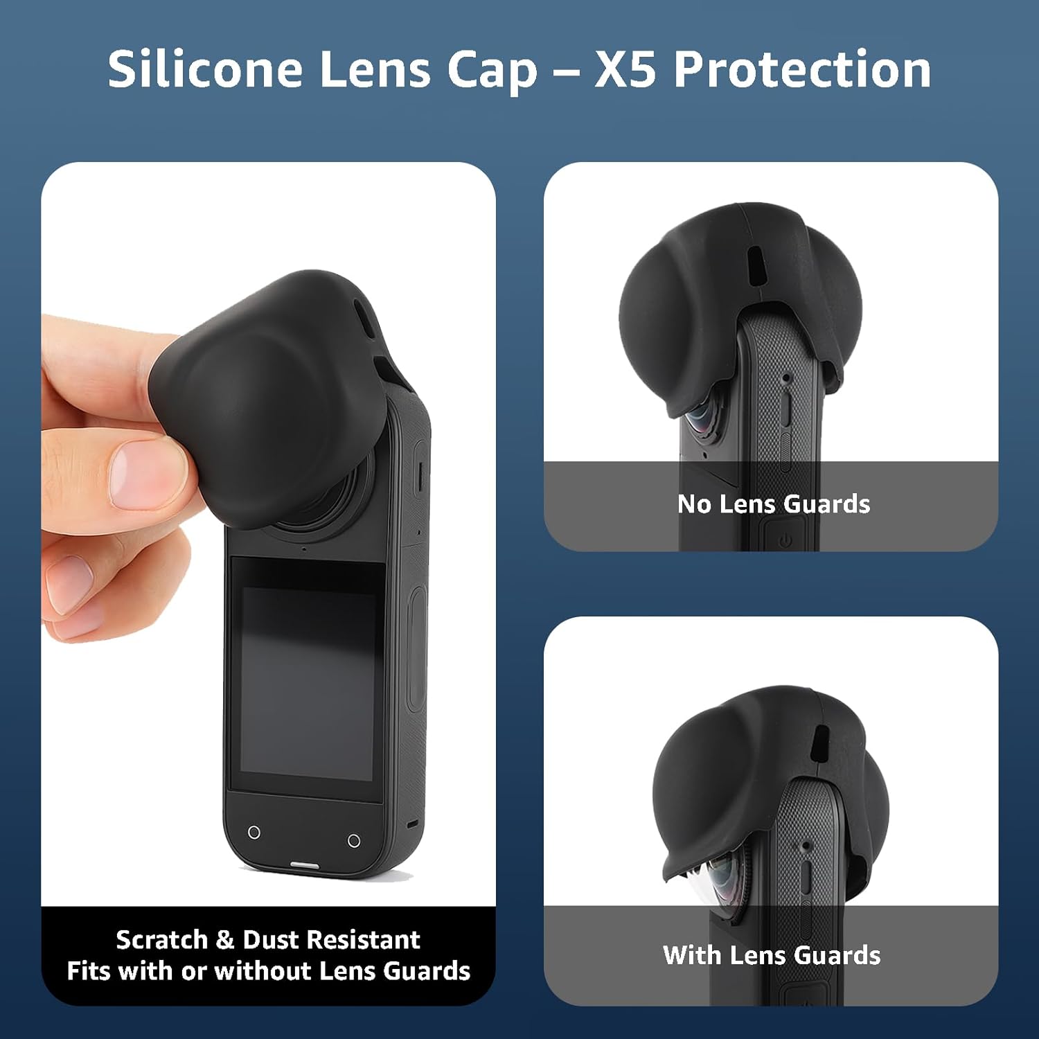 2 Pcs Screen Protector and Lens Cap for Insta360 X5, Insta360 X4/X5 Tempered Glass Screen Film + Silicone Lens Protective Cover, Protect against Dust and Scratches, Insta360 X5 Accessories - Image 2