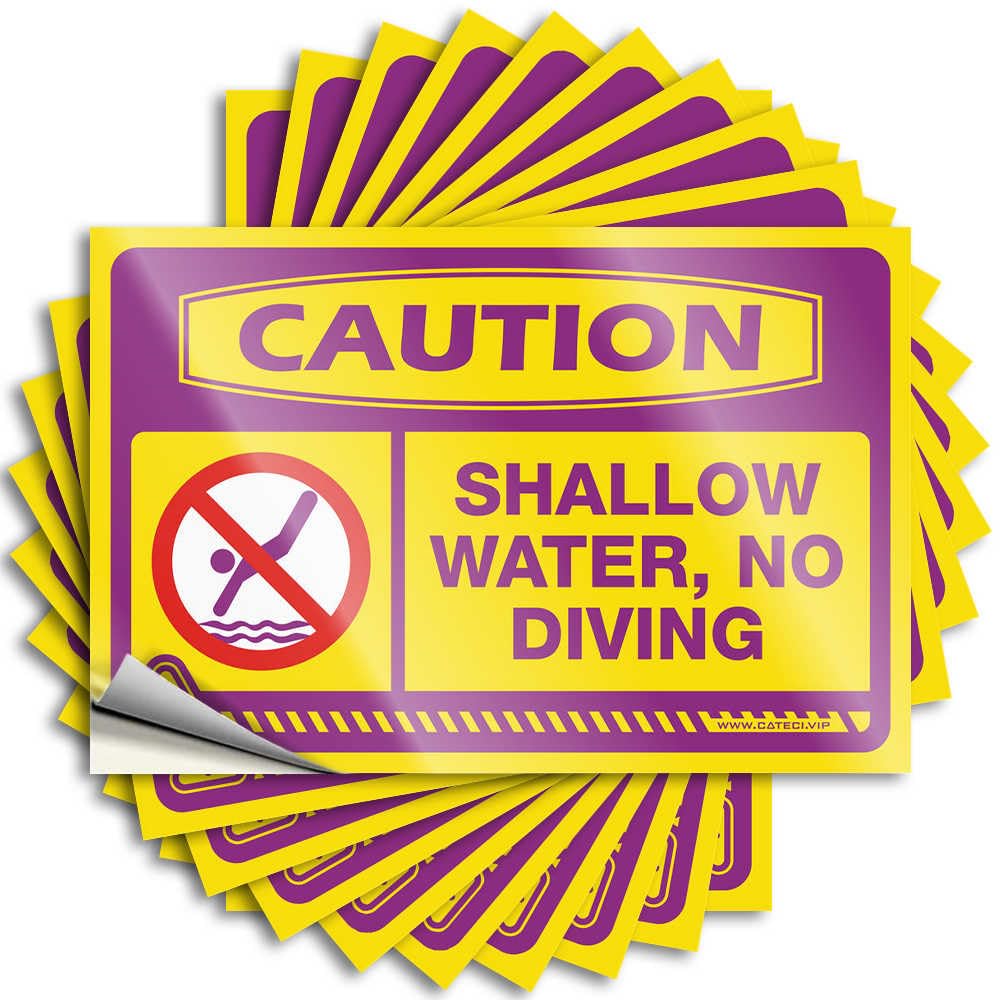 Fzfn Colour Autumn Tattoo, Core Hat Caution Shallow Water, No Diving | Funny Quote Math Decals(12X18cm)