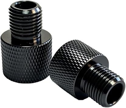 Threaded Adapter Female 1/2-20 UNEF to Male 1/2-28 UNF, Aluminum Alloy Pipe Fitting Connector, Black, Mechanical Parts