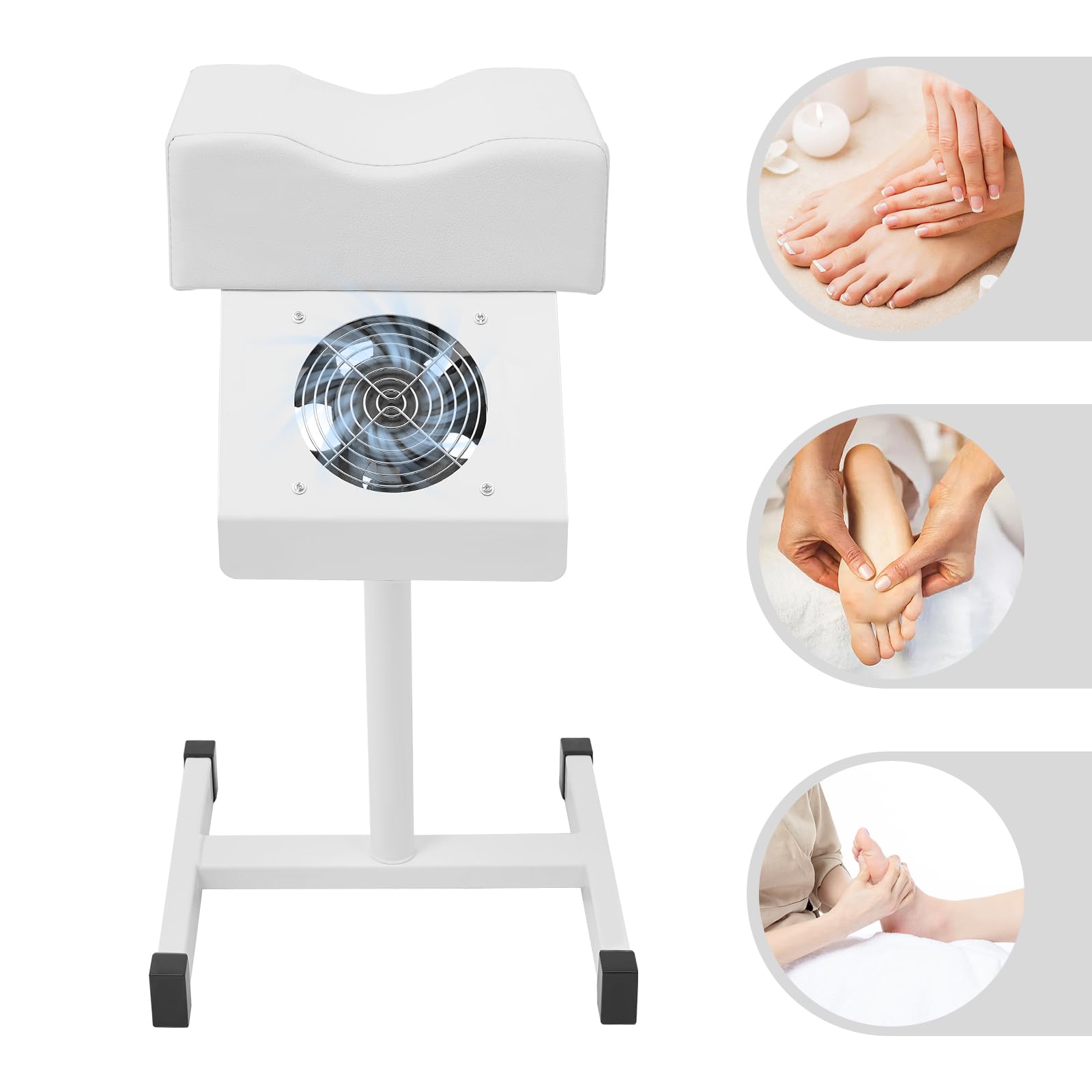 Sedia mobile pedicure per pedicure con aspirazione, sgabello da salone regolabile in altezza, poggiapiedi, poggiapiedi, poggiagambe per salone di bellezza e salone di unghie, 12,2 x 11,02 x 17,72