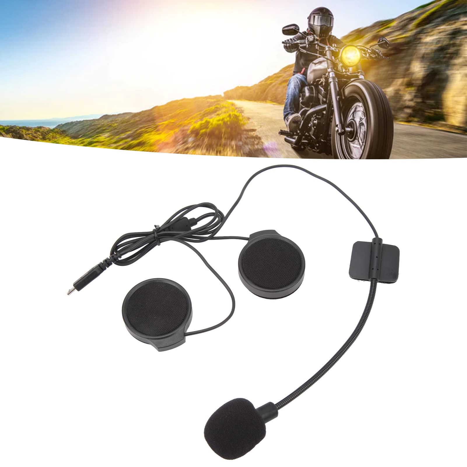 Auricolari per Moto Cuffie Impermeabili Wireless con Comando Vocale per Viaggi in Bicicletta Materiale ABS