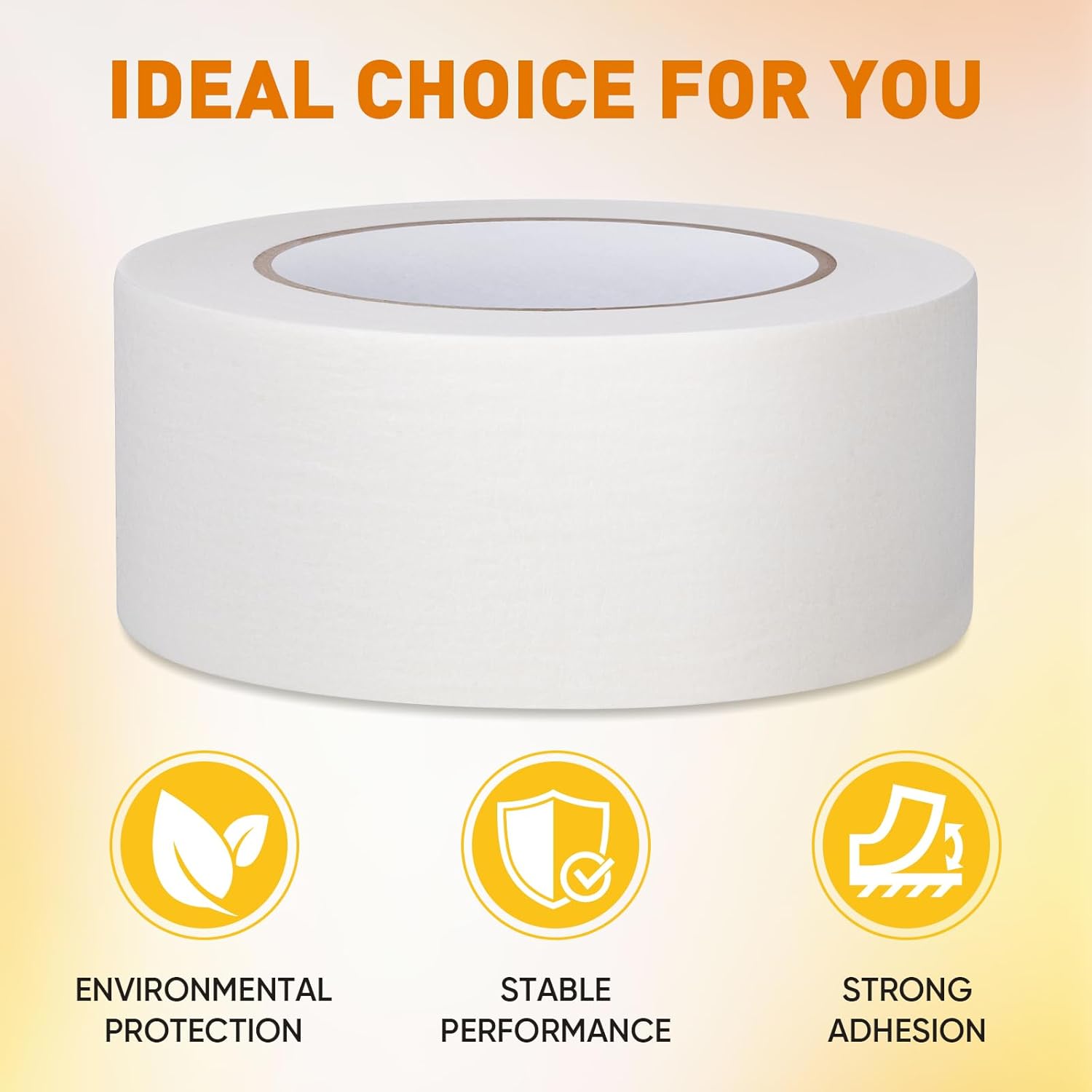 NEOACT 16 Pack Masking Tape 2 Inch Wide, Beige White Masking Tape Bulk General Purpose Tape for Arts, Craft, Painting, Office, School, Home, 55 Yards x 16 Rolls (880 Yards Total)