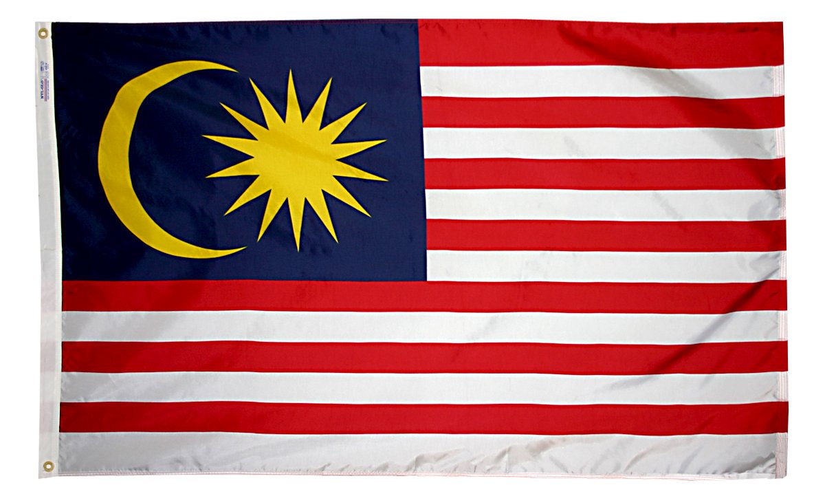 Annin Flagmakers Malaysia Flag USA-Made to Official United Nations Design Specifications, 3 x 5 Feet (Model 195283)