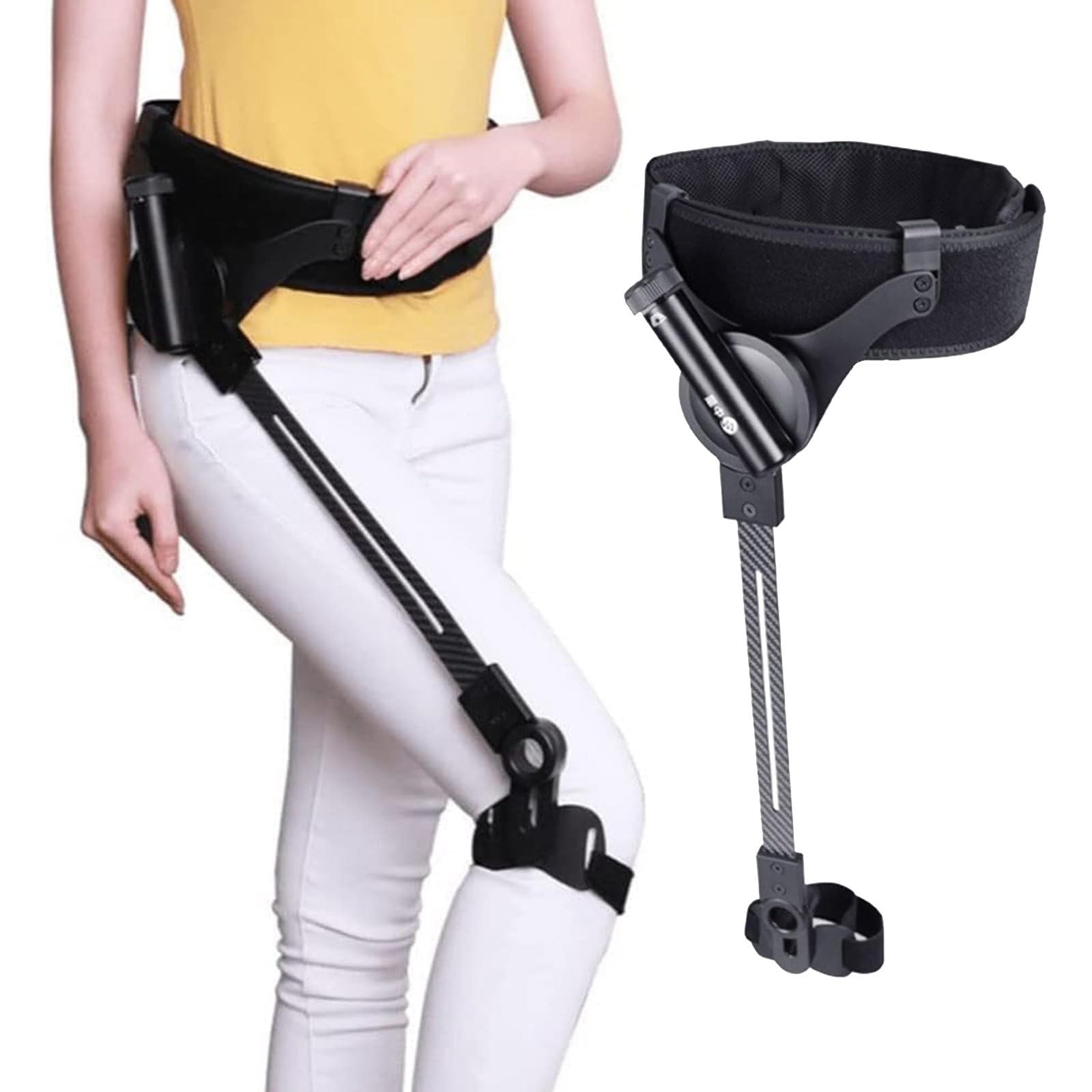 Bionic Body Power Walking Aids, 3 Levels of Adjustable Strength, Stroke Hemiplegia Walker Lower Limb Rehabilitation Training, Leg Walking Training Walking Aid for Adults Elderly Right-L