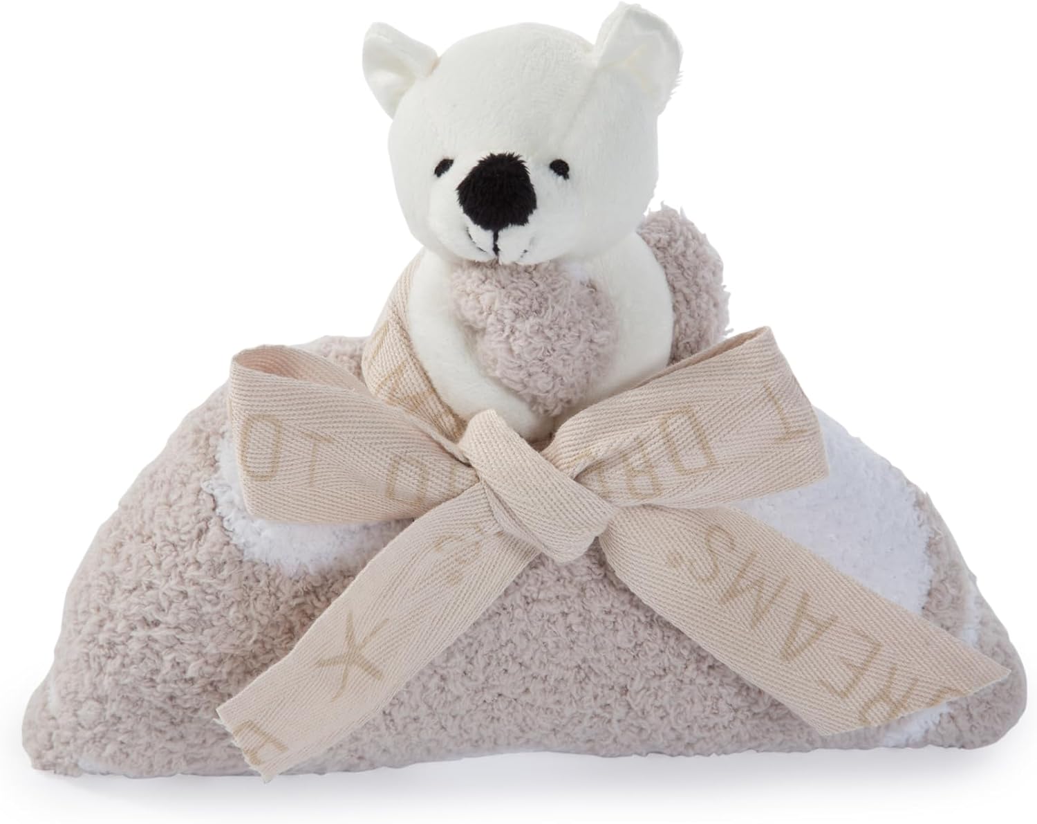 Barefoot Dreams CozyChic Dream Mini Blanket with Buddie Puppy Plush Toy, Toddler Ultra Soft Cozy Blanket, Lightweight Comfort Companion, Gifts for Girls & Boys, Machine Washable, 16" x 16", Aqua/White
