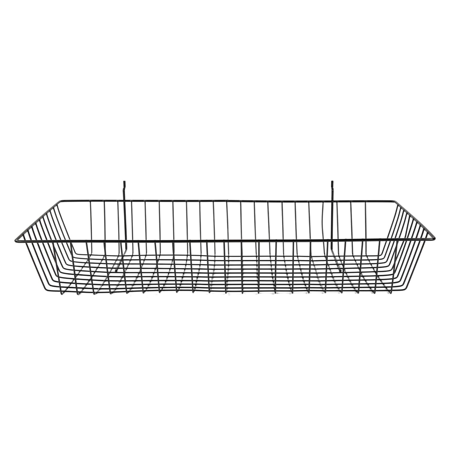 Black Mini Wire Grid Basket for Slatwall or Pegboard 24''L x 12''W x