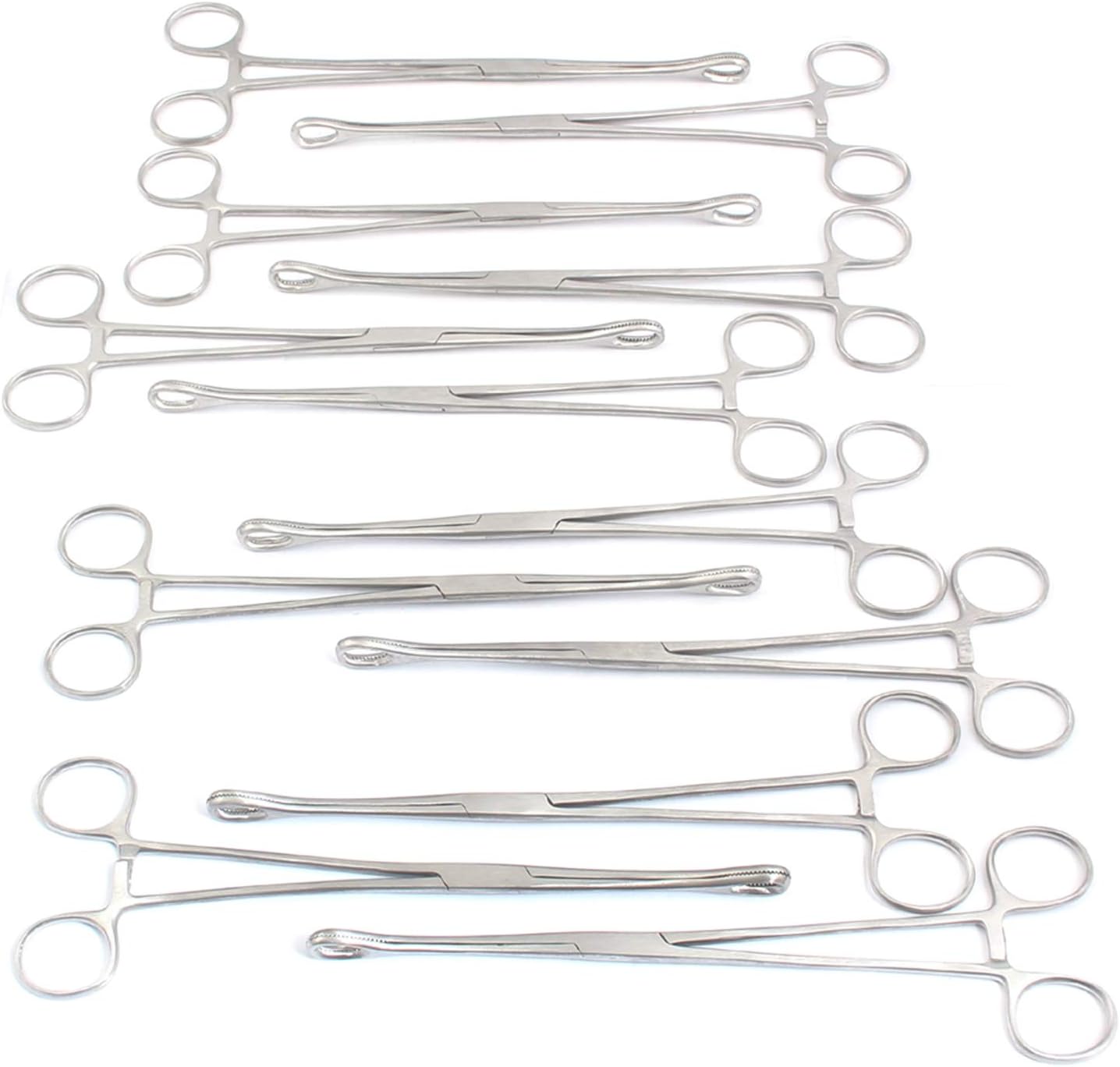 DDP Set of 12 SELFLocking Sponge Forceps 10" Body Piercing Stainless Steel Beauty
