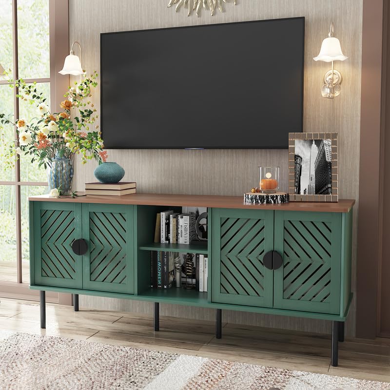 Image of ARTPOWER 55 inch TV Stands, Entertainment Center with Storage, Green