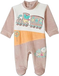 بابيلون سالوبيت قطيفة بكباسين باكمام طويلة مطرز برسمة دب للاولاد - متعدد الالوان - 6-9 اشهر