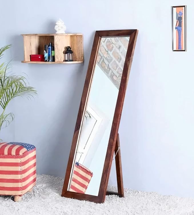 Buy EVERSHINE Solid Wood Dressing Mirror Full Length Standing Wooden