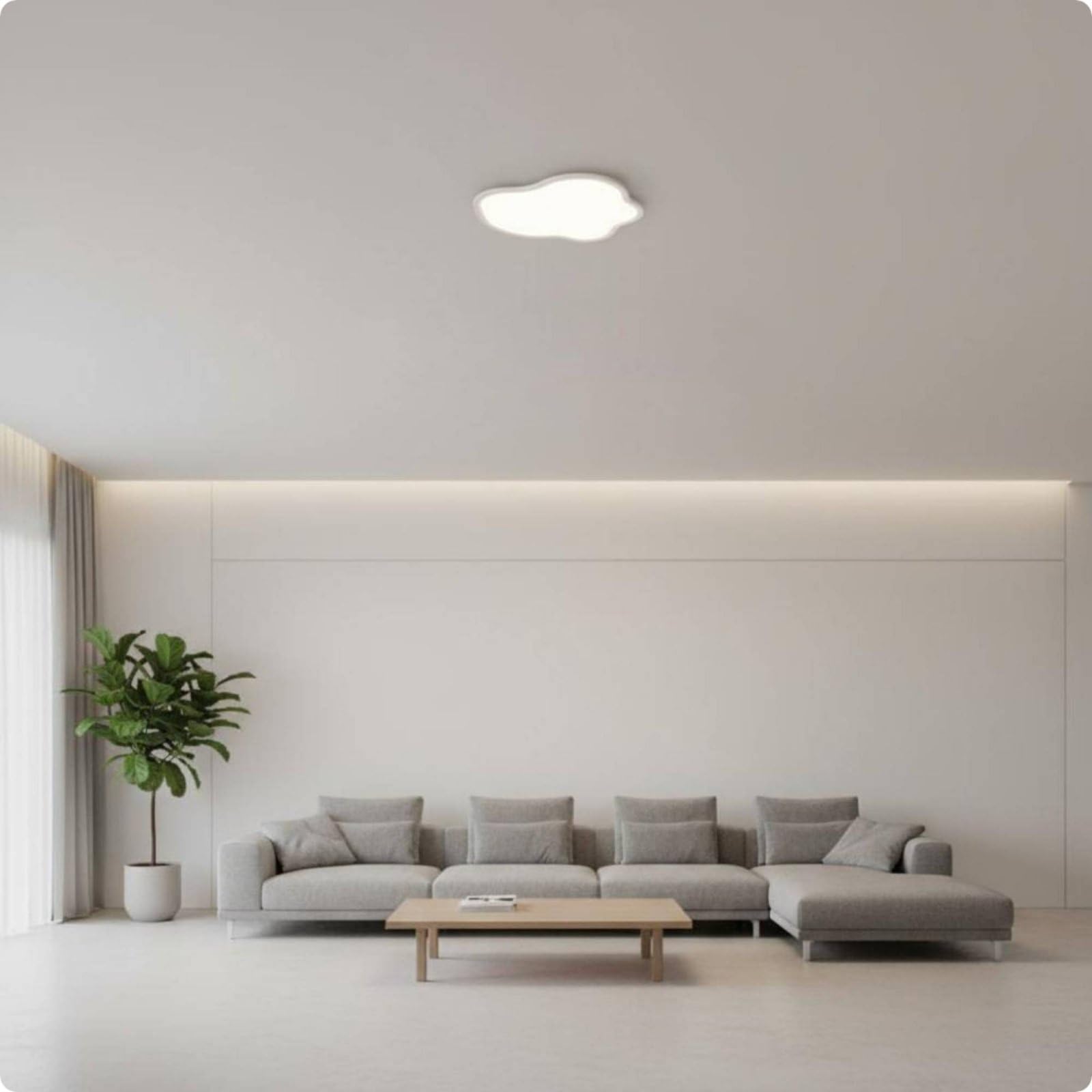 Milageto Lámpara de Techo Plafón Luz Empotrada Panel Rectangular de Techo Plafón Minimalista Formato Ultradelgado de 1 Cm en, Blanco, Económico, 50cm, Compatible Con Control Xiao Ai