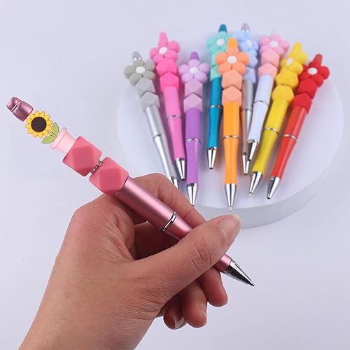 Miniatura 4 de Ginyrerd 8 cuentas de silicona de girasol, lindas cuentas de silicona para plantas, cuentas a granel utilizadas para bricolaje para hacer artesanías