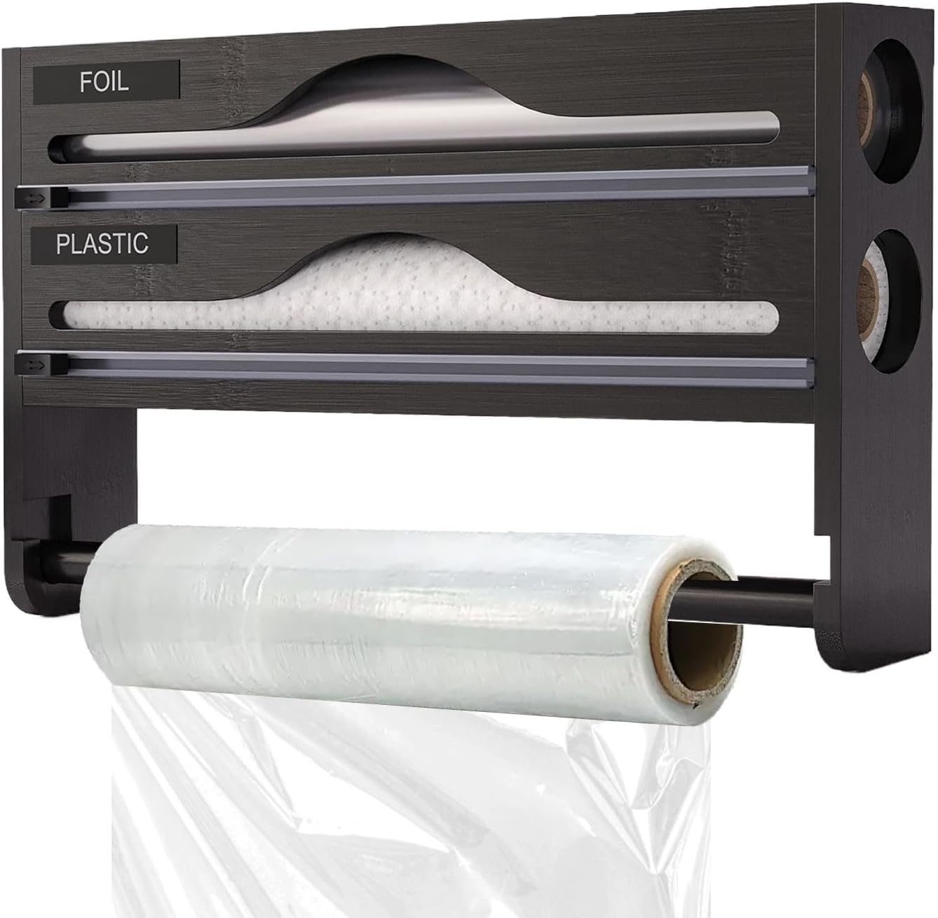 Wrap Dispenser Tin Foil – Lightweight Organizer Roll Holder Cutter, Wall Mount Baking Paper, Storage Cabinet Pantry Drawer Kitchen | Baking Paper Storage Cabinet Pantry Drawer Kitchen